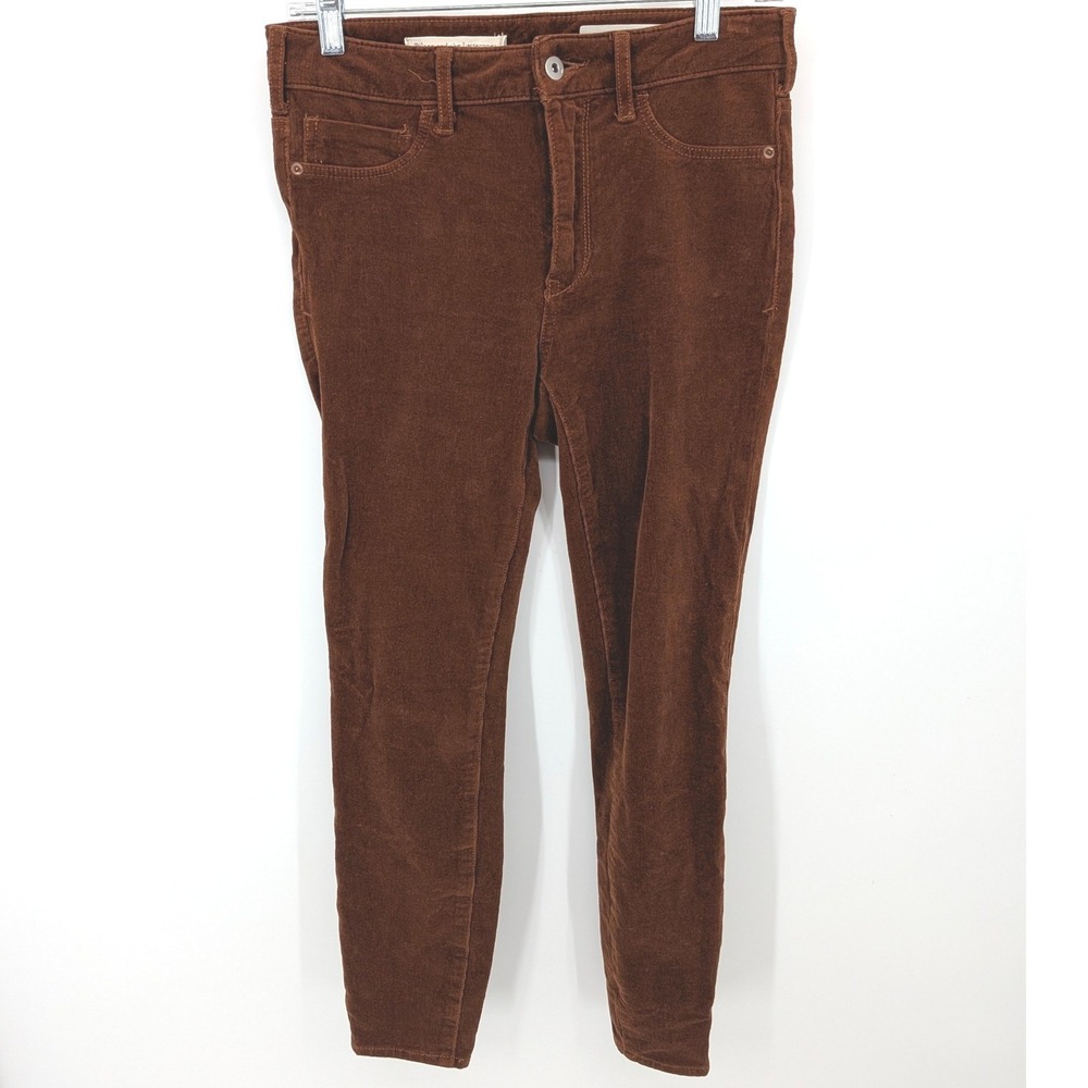 Pilcro and the Letterpress Corduroy Pants Women 27 Brown Skinny High Rise Casual